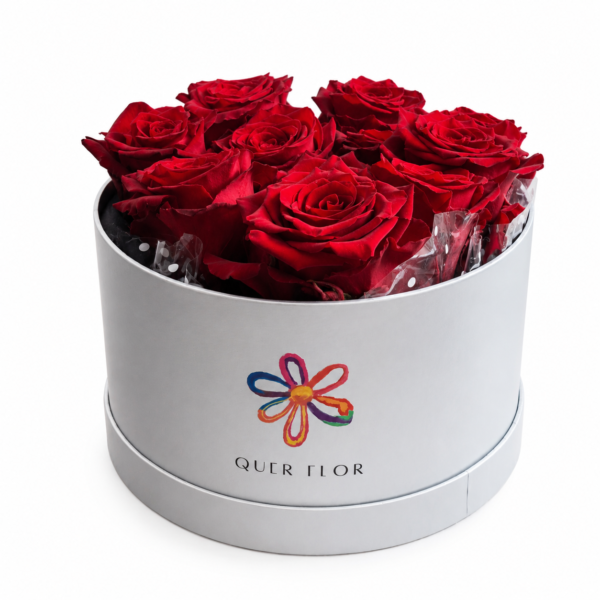 caixa média rosas premium – vermelhas