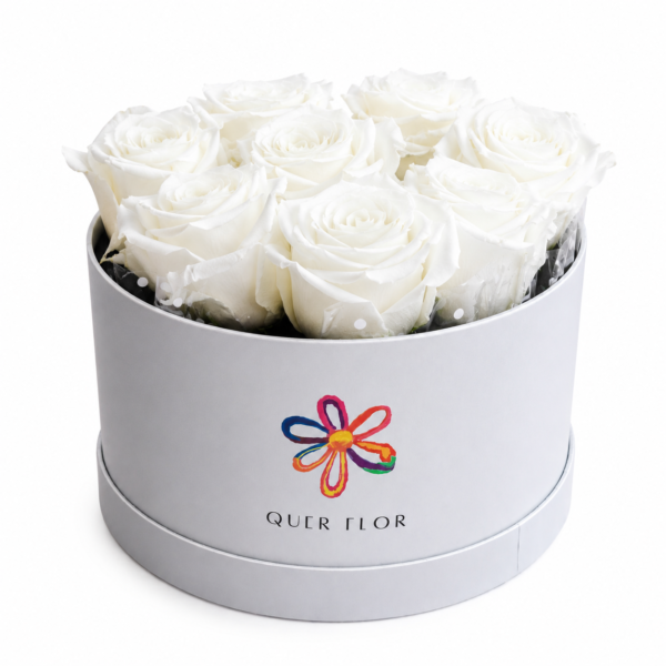 Caixa média rosas premium brancas