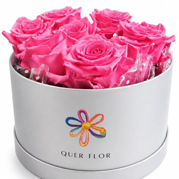 Caixa média rosas premium – Rosa